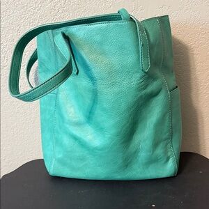 Susan Joy Turquoise Vegan Leather Tote Bag